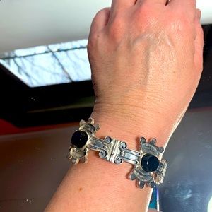 Vintage Sterling Onyx Bracelet